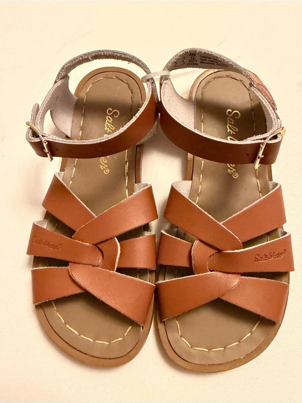 Salt Water by Hoy Kids' Tan Leather Strappy Sandals